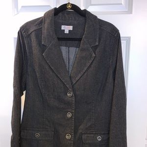 NEW Style & Function Black Denim Blazer, L